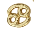 Golden Cancer zodiac symbol pendant for DIY jewelry making with polished finish - Cancer-Gold