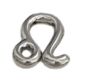 Polished silver Leo zodiac charm for DIY necklaces and personalized bracelets - Leo-Silver
