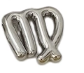 Silver metal Virgo zodiac sign pendant for DIY bracelets and jewelry making - Virgo-Silver