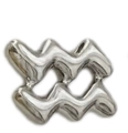 Silver Aquarius zodiac wave symbol charm pendant for DIY bracelets and jewelry making - Aquarius-Silver