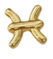 Polished gold 3D initial H letter pendant for DIY jewelry making necklaces - Pisces-Gold