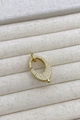 Chiusura a moschettone ovale dorata con pavé di zirconi per creazioni gioielli DIY - Chiusura a Molla Ovale Dorata (#14) / Oro
