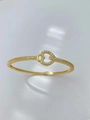 Eleganter goldener Herzschloss Armreif mit funkelnden Zirkonia-Steinen für Damen - Herz-Vorhängeschloss-Design (Stil 2 Goldfarbenes Armband) / Gold