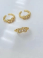 Dreiteiliges goldenes Bogen-Ring-Set mit funkelnden Zirkonsteinen im modernen Design - Schleifen-Design (Stil 1 Goldfarbener Ring) / Gold