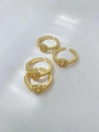 Set mit vier goldenen Herzringen mit funkelnden Strasssteinen und offenen Bändern - Herz-Vorhängeschloss-Design (Stil 2 Goldener Ring)