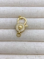 Gold lobster clasp connector with micro-inlaid zircon and skull design jewelry accessory - Skull Style (N1) / Gold