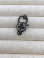 Black lobster clasp with fleur-de-lis design and micro-pave cubic zirconia crystals - Fleur-de-lis Style (O2) / Black