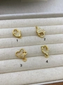 18K gold plated lobster clasp with zircon inlay in various heart and hamsa designs - Semicircle Decorated Lobster Clasp / Gold