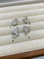 Silver micro-paved zircon heart-shaped lobster clasps for DIY jewelry necklace making - Heart Lock with Loop / White Gold