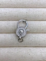 Silver plated lobster clasp with punk skull design and white cubic zirconia accents - Skull Style (N1) / White Gold