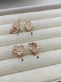 Micro-paved zircon heart and gesture lobster clasps in 18K rose gold plating - Crescent Moon Lobster Clasp / Rose Gold