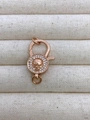 Cierre de mosquetón de calavera punk en oro rosa con circonitas para joyería DIY - Estilo Calavera (N1) / Rosa oro