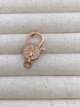 Cierre de langosta en oro rosa con disco de circonita flor de lis para joyería DIY - Estilo Flor de Lis (O2) / Rosa oro