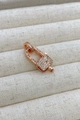Rose gold safety pin and square padlock charm set with shimmering cubic zirconia - Small / Rose Gold