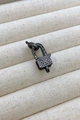 18K black zircon pavé lock clasp for DIY necklaces with sparkling micro-inlaid crystals - Small / Black