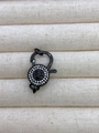 Cierre de langosta con cabeza de león chapado en negro y circonitas para joyería - Estilo Cabeza de León (P3) / Negro