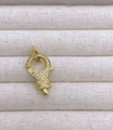 Chiusura a moschettone placcata oro 18K con charm a farfalla e zirconi micro-incastonati - Stile Farfalla (#8) / Oro
