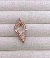 Chiusura a moschettone a cuore in oro rosa con zirconi micro-pavé per collane fai-da-te - Stile Farfalla (#8) / Oro rosa