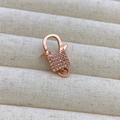 Fermoir cadenas en or rose pavé de zircons pour création de bijoux DIY - Serrure Rectangulaire (C3) / C3 Or Rose