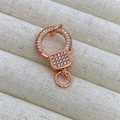 Connecteur bijoux or rose avec micro-pave zircons pour colliers et bracelets DIY - Fermoir Fer à Cheval (D4) / D4 Or Rose
