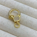 Fermoir mousqueton doré avec zircons micro-pave pour la fabrication de bijoux DIY - Fermoir Fer à Cheval (D4) / D4 Or
