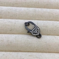 Fermoir mousqueton noir fusil avec zircons micro-pavés pour bijoux et colliers DIY - Fermoir Mousqueton Coeur (A1) / A1 Noir Zircone Blanche