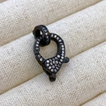 Micro-pave zircon lobster clasp in black plating for jewelry making DIY projects - L3 Style (Small) / Black
