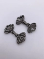 Dettaglio della chiusura in metallo nero con zirconi per creazioni di gioielli DIY - 07-Stile Farfalla/Ventaglio / Nero