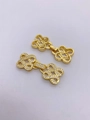 Detail eines 18K Gold-Schmuckverschlusses mit Zirkonia-Einlage und hohler Metallrückseite - 08-Unendlichkeit/Ruyi-Knoten-Stil / Gold