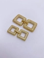 Interlocked geometric square gold earrings with pavé set white zircon crystals - Small / Gold