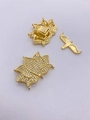 Connettore a loto dorato con micro-zirconi per collane e bracciali multifilo - Stile Loto Pavé Oro / Oro