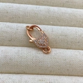 Fermoir mousqueton cœur or rose avec zircons pour la création de bijoux DIY - A1 Or Rose