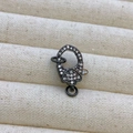 Fermoir cœur mousqueton en métal noir avec micro-pavé de zircons pour bijoux DIY - B2 Noir