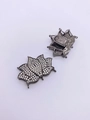 Gunmetal Lotus-Verbinder mit Mikro-Zirkonia für DIY-Schmuck und Halsketten - Gunmetal Schwarz Pave Lotus Stil