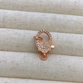 Fermoir mousqueton en or rose avec zircons micro-pave pour création de bijoux - B2 Or Rose