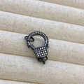Fermoir mousqueton noir fusil avec micro-pavage de zircons pour bijoux DIY - D4 Noir