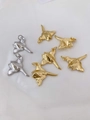 Ciondoli a forma di razza in oro e argento lucido in vista di gruppo dettagliata - Stile Manta (Oro) (Solo Ciondolo (Senza Catena))