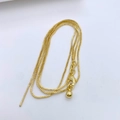 18K gold plated box chain necklace with lobster clasp and adjustable pin needle end - DIY Chain-Gold (Chain Only - Without Pendant)