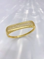 Lussuoso bracciale geometrico placcato oro 18K con scintillanti cristalli di zircone - Bracciale rigido / Oro