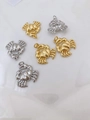 Set di 6 ciondoli a granchio minimalisti in oro e argento per gioielli fai-da-te - Stile Granchio (Oro) (Solo Ciondolo (Senza Catena))