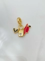 Macro detail of gold passport and black heart charms for luxury beaded necklaces - Red Graduation Cap Charm Set (Pendant O)