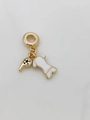 Macro view of 18K gold plated football whistle and white enamel jersey pendant charms - White Jersey Style (Pendant J)