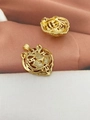 Hollow tiger head pendant with 18K gold plating and sparkling white zircon pavé - Tiger Head-Gold