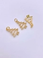 Detailed view of hollow Christmas tree pendants with zircon inlay and smooth gold finish - Openwork Zirconia Christmas Tree Pendant / Gold