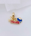 Gold plated airplane globe and red gift box charm pendant for necklace and jewelry DIY - Pendant #17 (Red Gift Box)
