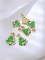 Detalle de colgantes de árbol de Navidad en esmalte verde y aleación dorada para joyería DIY - Estilo Árbol de Navidad Simple (B)