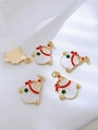 Detalle de dijes de muñeco de nieve de esmalte con bufanda roja para bisutería - Estilo Muñeco de Nieve con Bufanda (C)