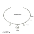 Silver bamboo textured choker with three white imitation pearl pendants for women - Silver (CK488)