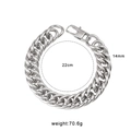 Bracelet cubain argenté épais de 14mm pour hommes en acier avec fermoir homard - Bracelet 14mm (CK1010)
