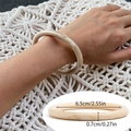 Irregular cream and amber acrylic bangle with marble pattern 6.5cm inner diameter - Off White